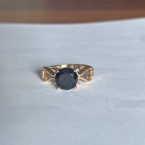 Rose Gold Black Stone Ring